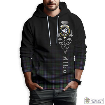 Galbraith Modern Tartan Hoodie Featuring Alba Gu Brath Family Crest Celtic Inspired