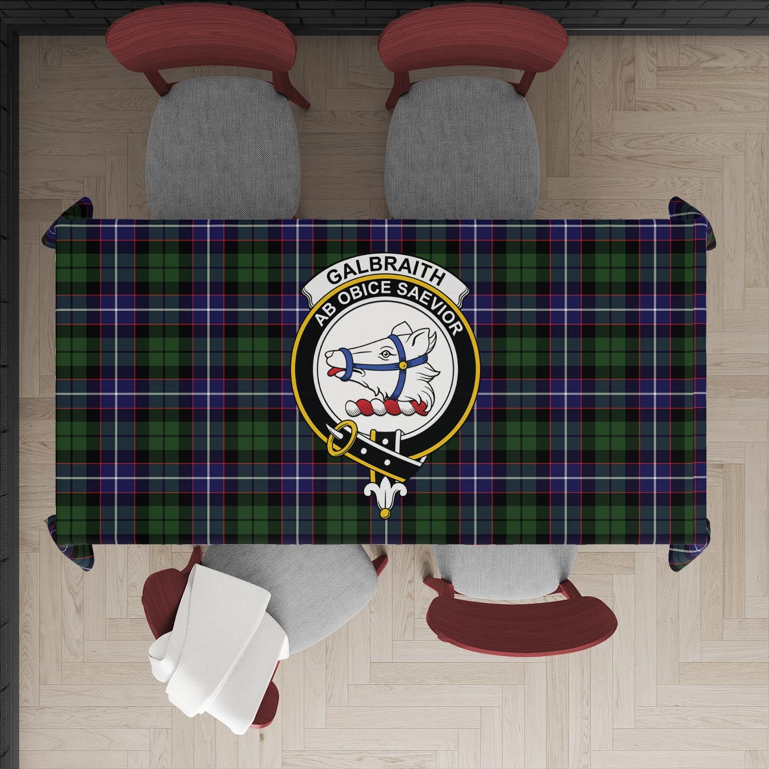 galbraith-modern-tatan-tablecloth-with-family-crest