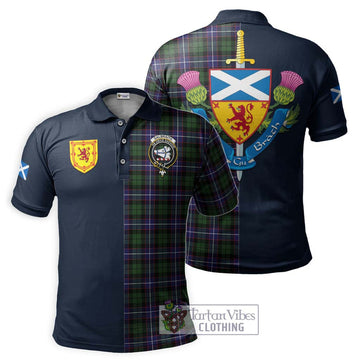 Galbraith Modern Tartan Polo Shirt Alba with Scottish Lion Royal Arm Half Style