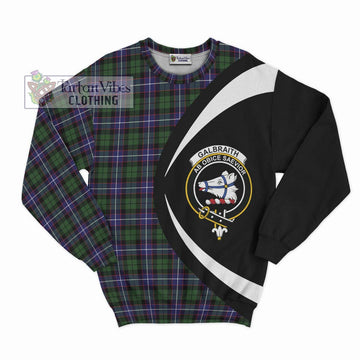 Galbraith Modern Tartan Sweatshirt with Family Crest Circle Style