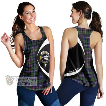 Galbraith Modern Tartan Women's Racerback Tanks with Family Crest Circle Style