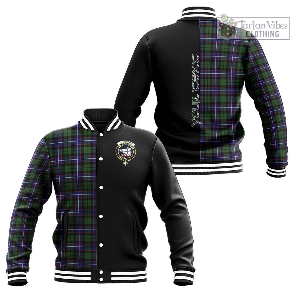 Galbraith Modern Tartan Baseball Jacket with Family Crest and Half Of Me Style Unisex - Tartanvibesclothing Shop