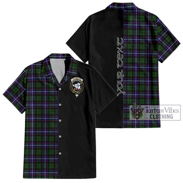 Galbraith Modern Tartan Short Sleeve Button Shirt with Family Crest and Half Of Me Style