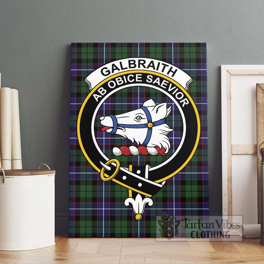 Galbraith Modern Tartan Canvas Print Wall Art with Family Crest Without Frame - Tartan Vibes Clothing