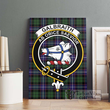 Galbraith Modern Tartan Canvas Print Wall Art with Family Crest