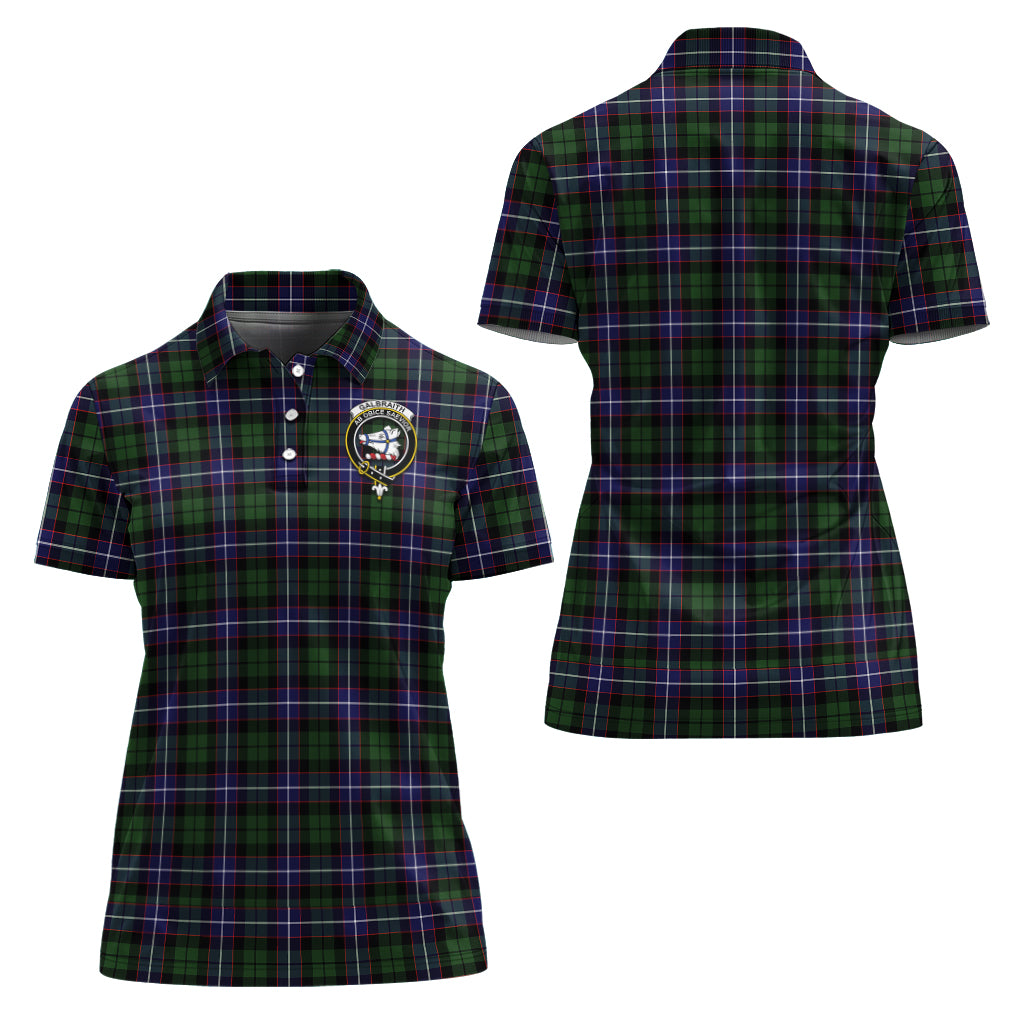 Galbraith Modern Tartan Polo Shirt with Family Crest For Women Women - Tartan Vibes Clothing