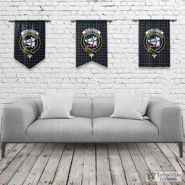 Galbraith Modern Tartan Gonfalon, Tartan Banner with Family Crest