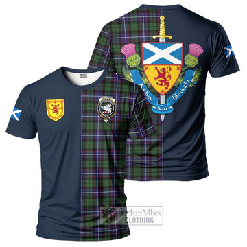 Galbraith Modern Tartan T-Shirt Alba with Scottish Lion Royal Arm Half Style