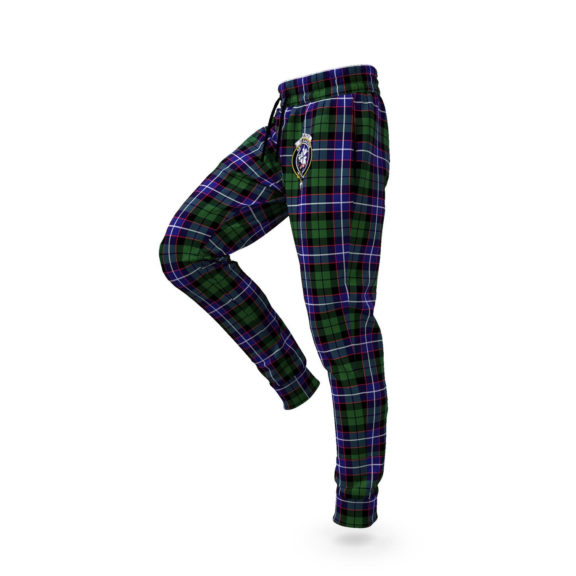 Galbraith Modern Tartan Joggers Pants with Family Crest S - Tartan Vibes Clothing