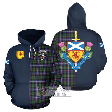 Galbraith Modern Tartan Hoodie Alba with Scottish Lion Royal Arm Half Style