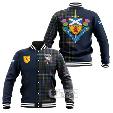 Galbraith Modern Tartan Baseball Jacket Alba with Scottish Lion Royal Arm Half Style