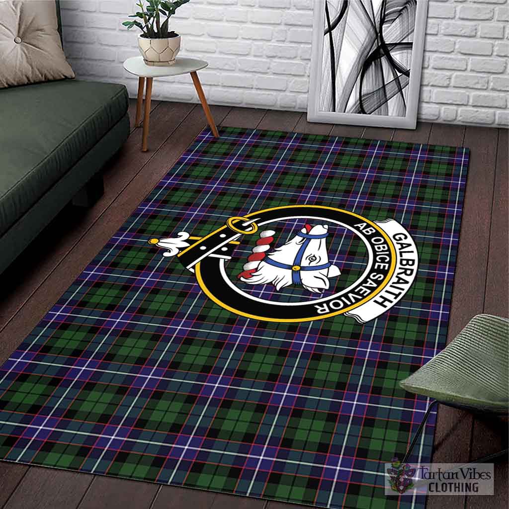 Tartan Vibes Clothing Galbraith Modern Tartan Area Rug with Family Crest