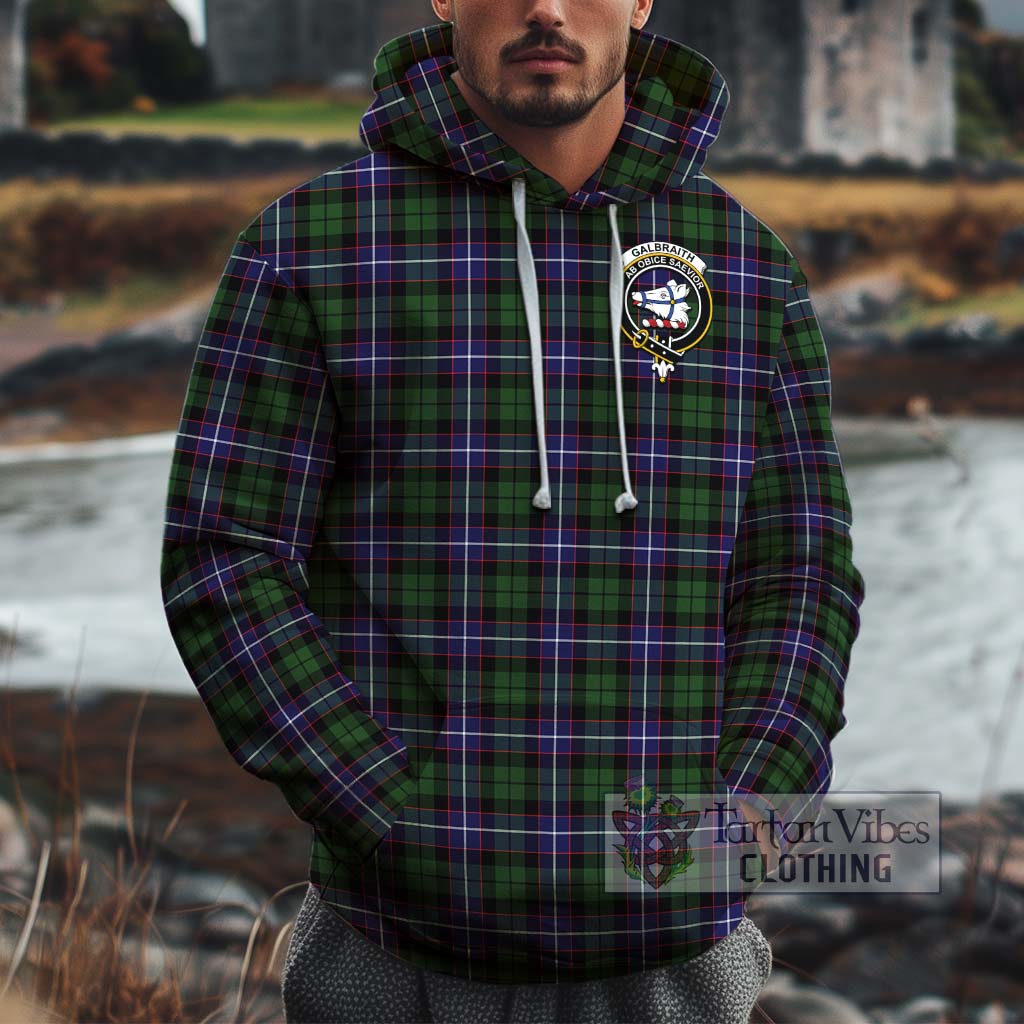 Tartan Vibes Clothing Galbraith Modern Tartan Cotton Hoodie with Family Crest