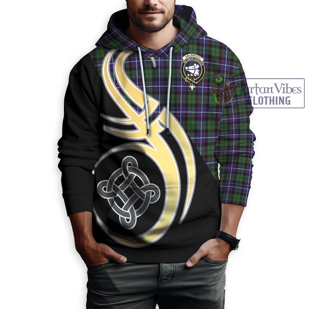 Galbraith Modern Tartan Hoodie with Family Crest and Celtic Symbol Style Zip Hoodie - Tartan Vibes Clothing