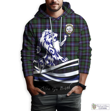 Galbraith Modern Tartan Hoodie with Alba Gu Brath Regal Lion Emblem