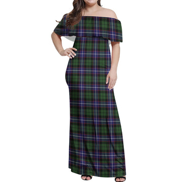 Galbraith Modern Tartan Off Shoulder Long Dress