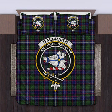 Galbraith Modern Tartan Quilt Bed Set with Family Crest