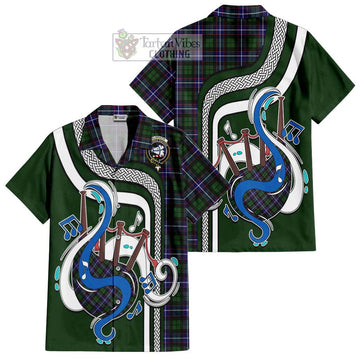 Galbraith Modern Tartan Short Sleeve Button Shirt with Epic Bagpipe Style