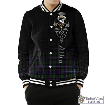 Galbraith Modern Tartan Baseball Jacket Featuring Alba Gu Brath Family Crest Celtic Inspired