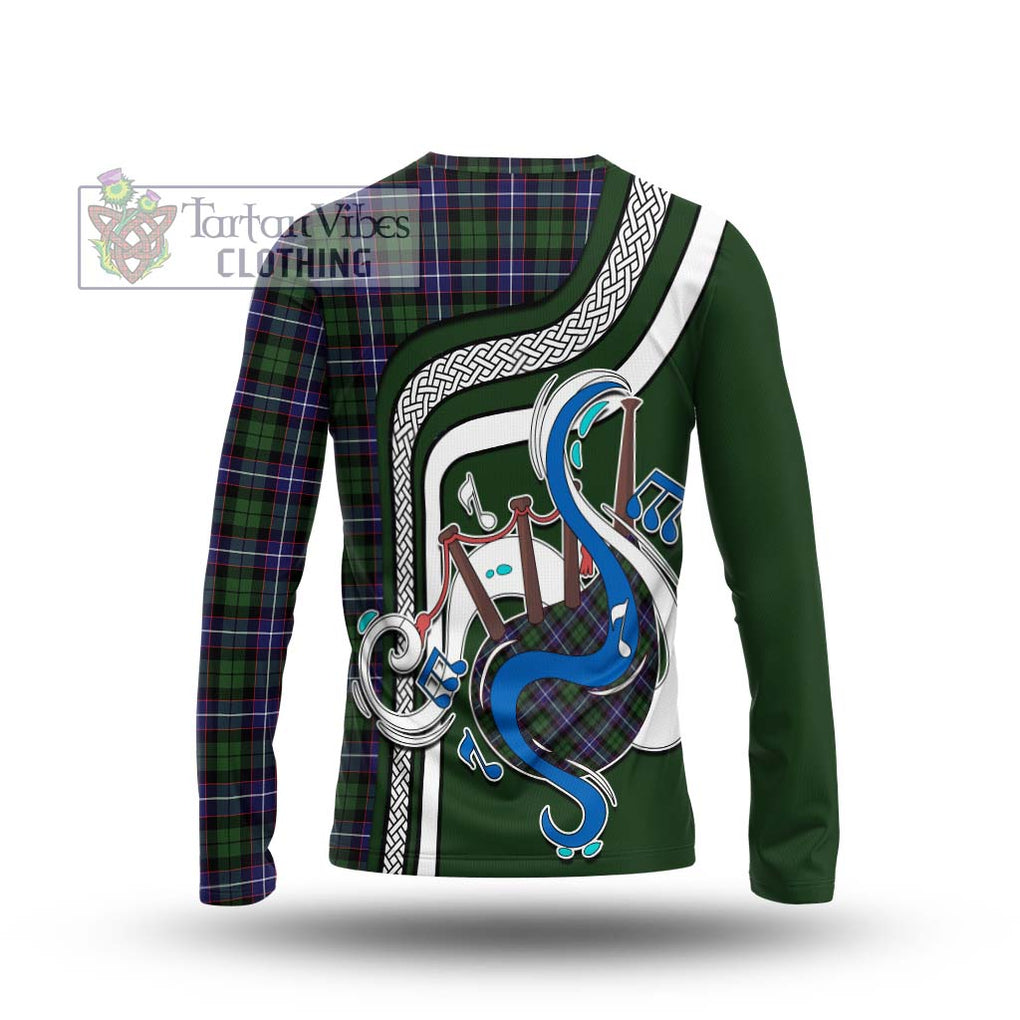 Tartan Vibes Clothing Galbraith Modern Tartan Long Sleeve T-Shirt with Epic Bagpipe Style