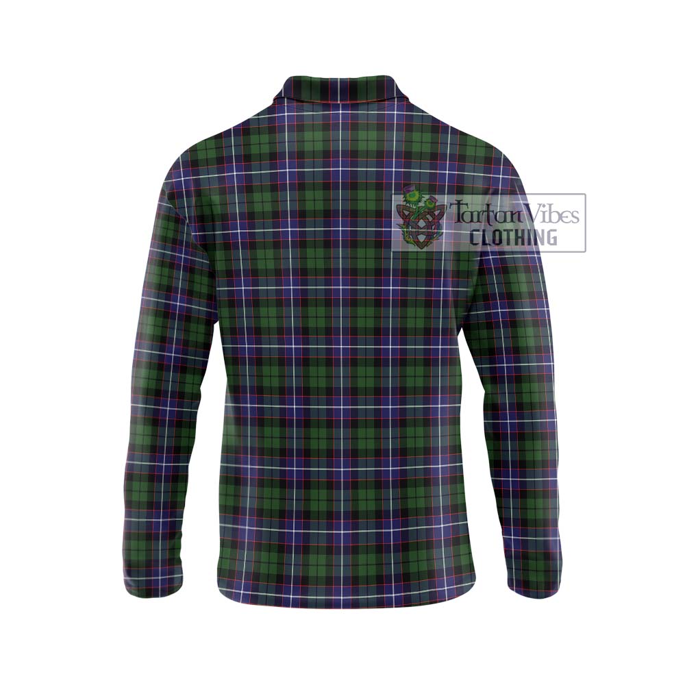 Galbraith Modern Tartan Long Sleeve Polo Shirt with Family Crest DNA In Me Style - Tartanvibesclothing Shop