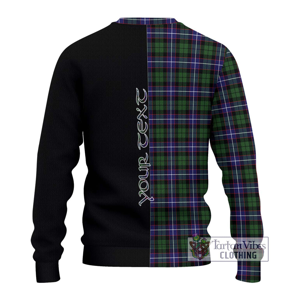 Galbraith Modern Tartan Knitted Sweater with Family Crest and Half Of Me Style - Tartanvibesclothing Shop