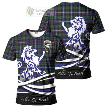 Galbraith Modern Tartan Cotton T-shirt with Alba Gu Brath Regal Lion Emblem