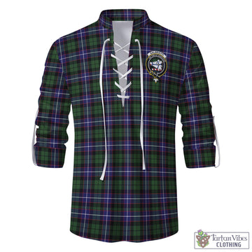 Galbraith Modern Tartan Men's Scottish Traditional Jacobite Ghillie Kilt Shirt with Family Crest