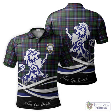 Galbraith Modern Tartan Polo Shirt with Alba Gu Brath Regal Lion Emblem