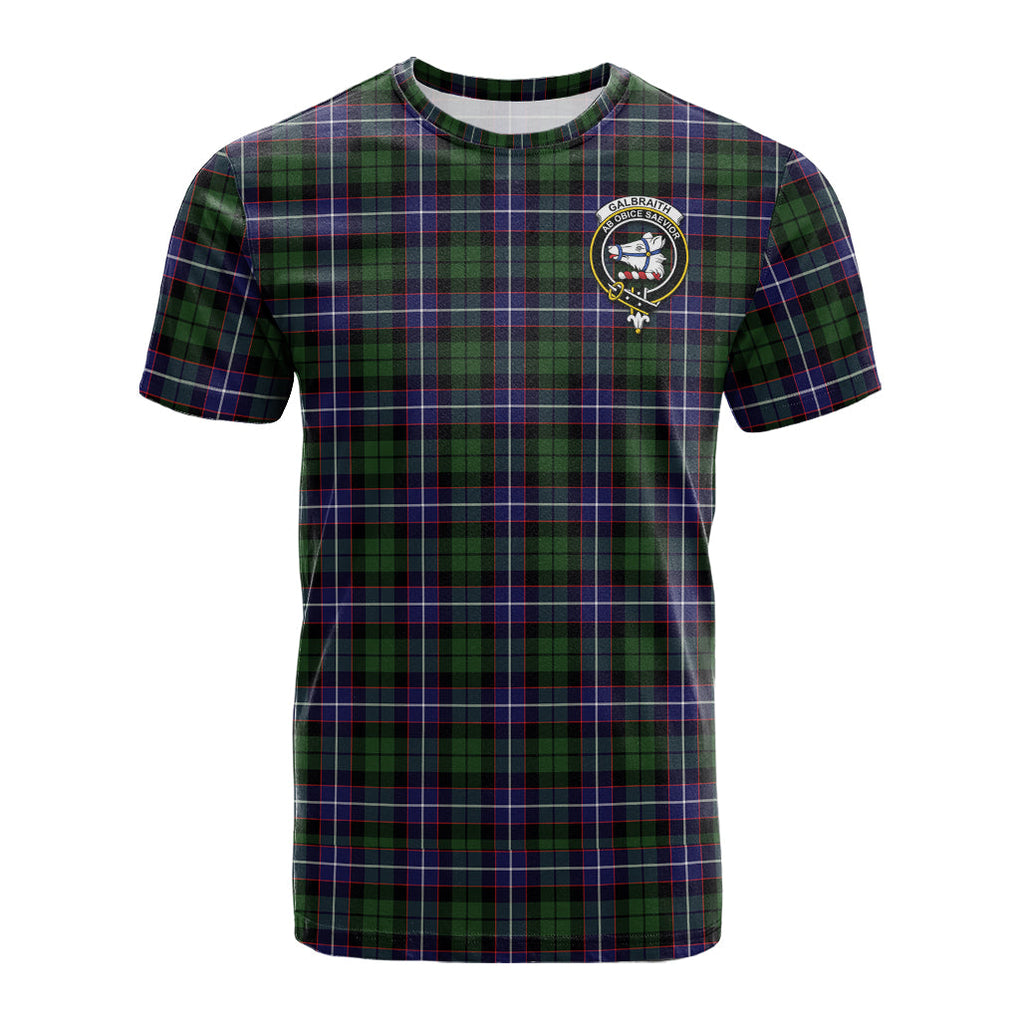 Galbraith Modern Tartan T-Shirt with Family Crest - Tartan Vibes Clothing