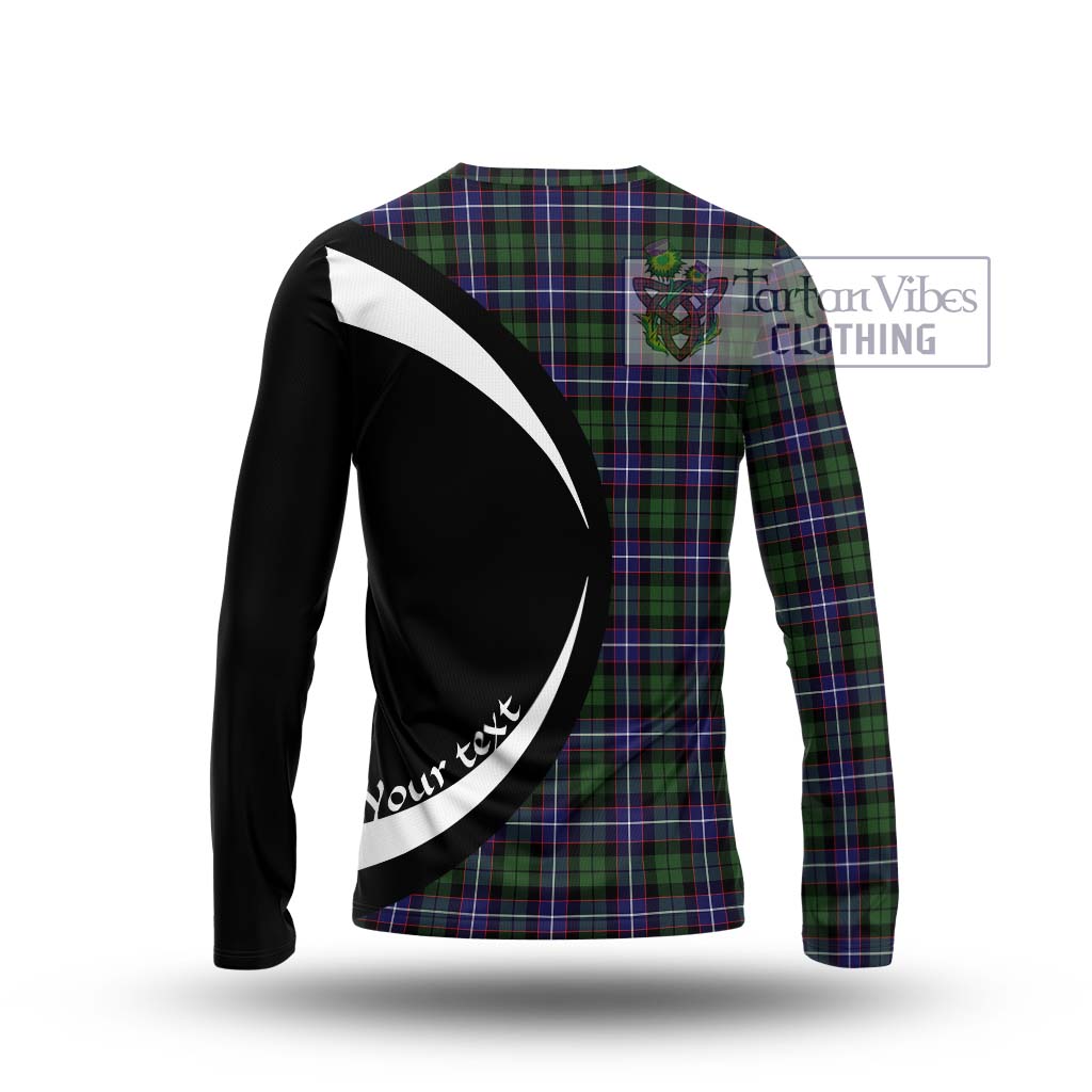 Galbraith Modern Tartan Long Sleeve T-Shirt with Family Crest Circle Style - Tartan Vibes Clothing