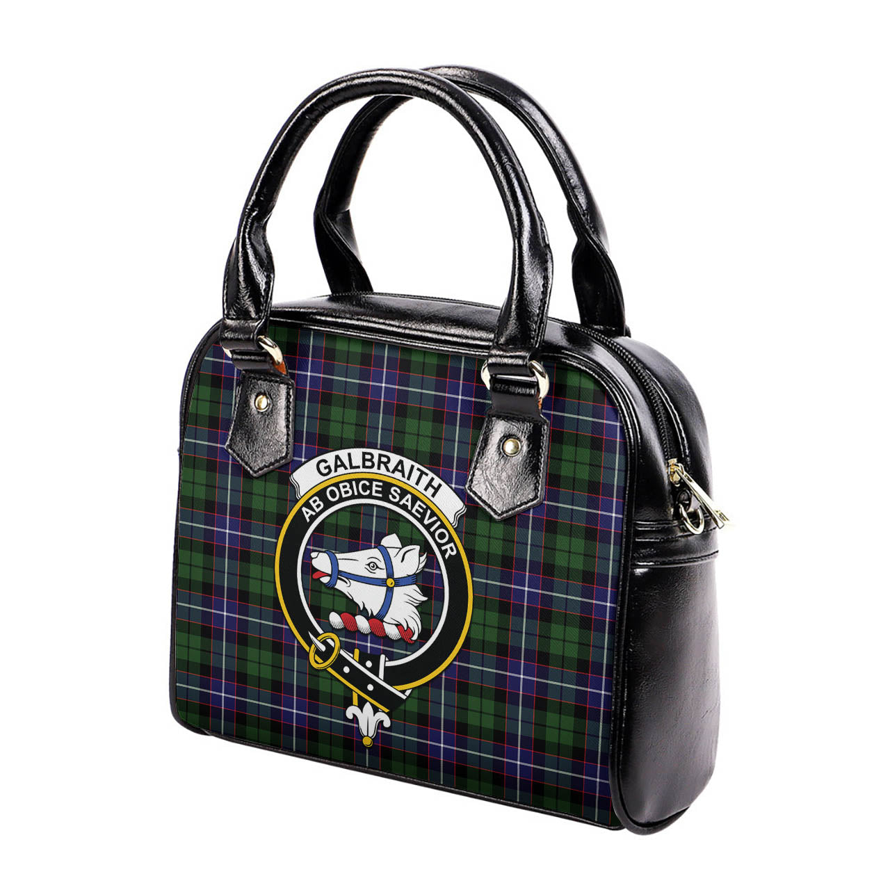 Galbraith Modern Tartan Shoulder Handbags with Family Crest - Tartanvibesclothing