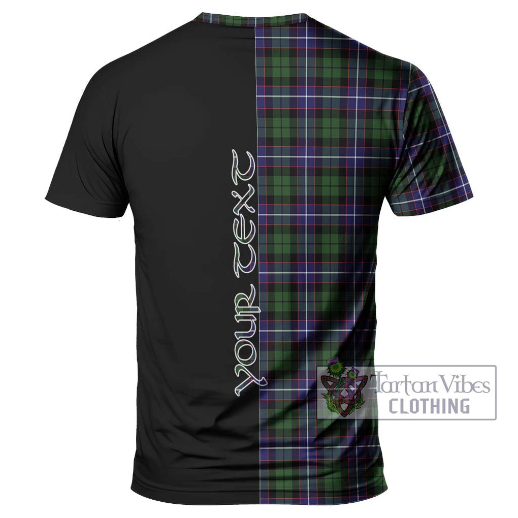 Galbraith Modern Tartan T-Shirt with Family Crest and Half Of Me Style - Tartanvibesclothing Shop