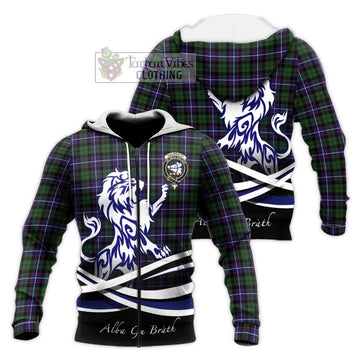 Galbraith Modern Tartan Knitted Hoodie with Alba Gu Brath Regal Lion Emblem