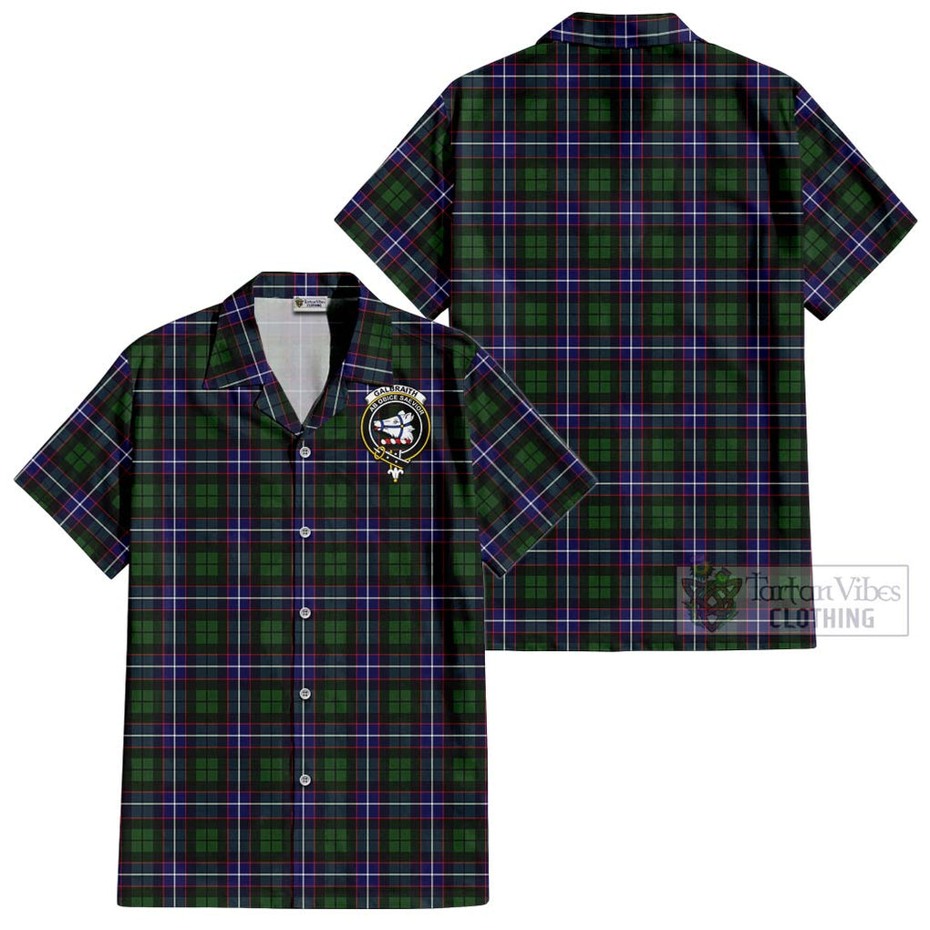 Galbraith Modern Tartan Cotton Hawaiian Shirt with Family Crest Kid - Tartan Vibes Clothing