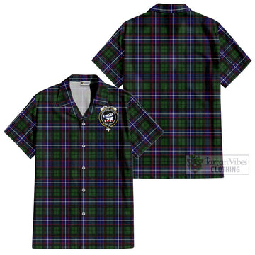 Galbraith Modern Tartan Cotton Hawaiian Shirt with Family Crest