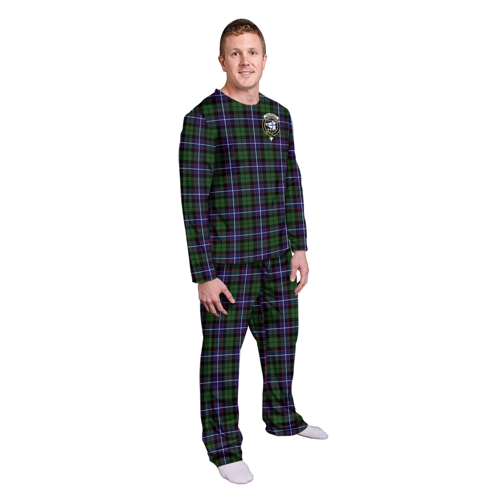 Galbraith Modern Tartan Pajamas Family Set with Family Crest - Tartan Vibes Clothing