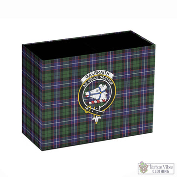 Galbraith Modern Tartan Pen Holder with Family Crest