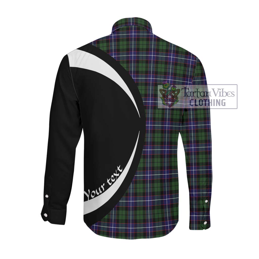 Galbraith Modern Tartan Long Sleeve Button Up with Family Crest Circle Style Men's Shirt - Tartan Vibes Clothing