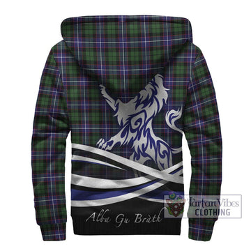 Galbraith Modern Tartan Sherpa Hoodie with Alba Gu Brath Regal Lion Emblem