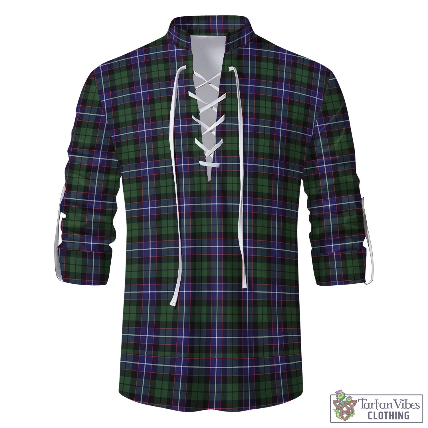 Tartan Vibes Clothing Galbraith Modern Tartan Men's Scottish Traditional Jacobite Ghillie Kilt Shirt