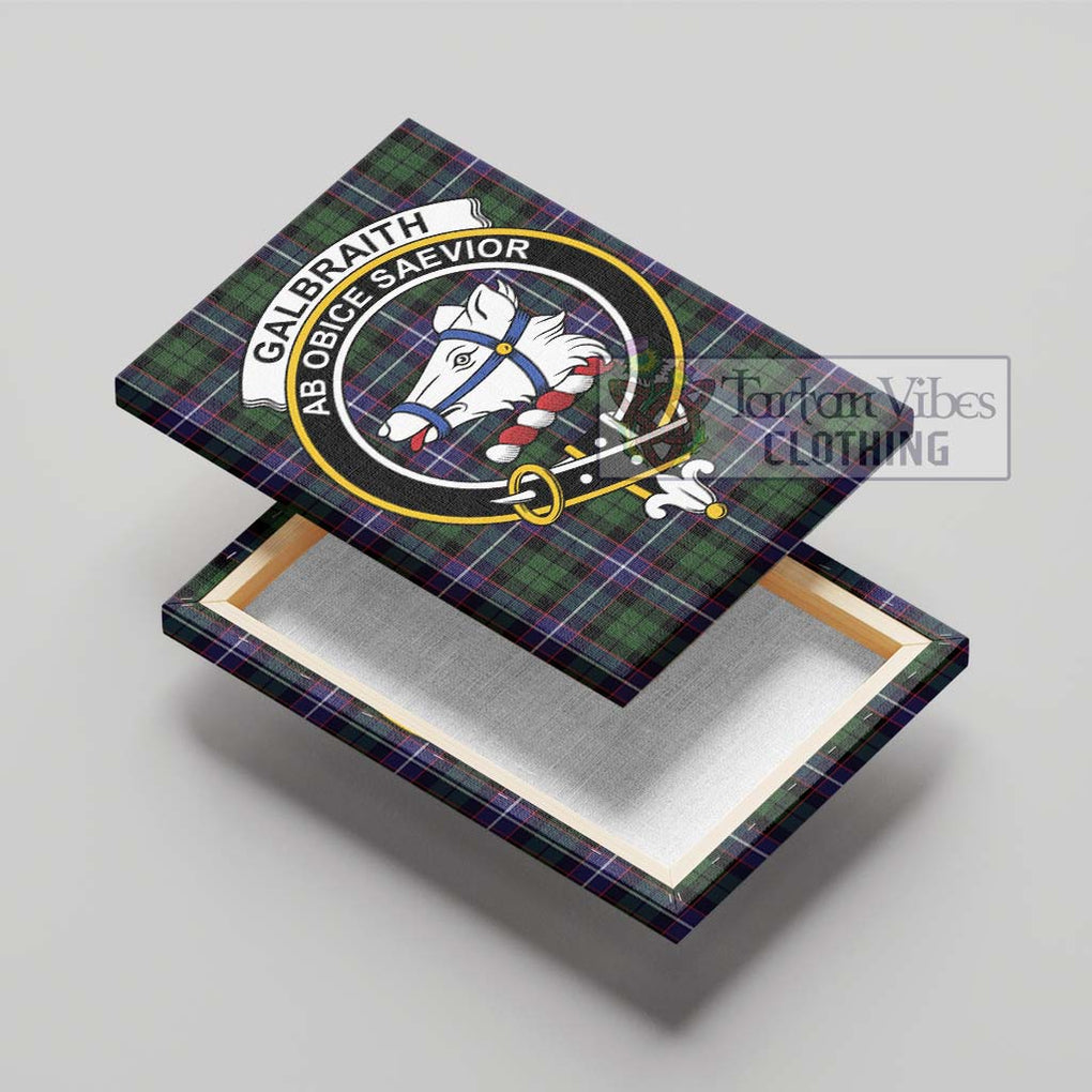 Galbraith Modern Tartan Canvas Print Wall Art with Family Crest - Tartan Vibes Clothing