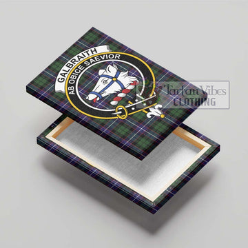 Galbraith Modern Tartan Canvas Print Wall Art with Family Crest