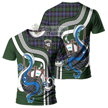 Galbraith Modern Tartan T-Shirt with Epic Bagpipe Style