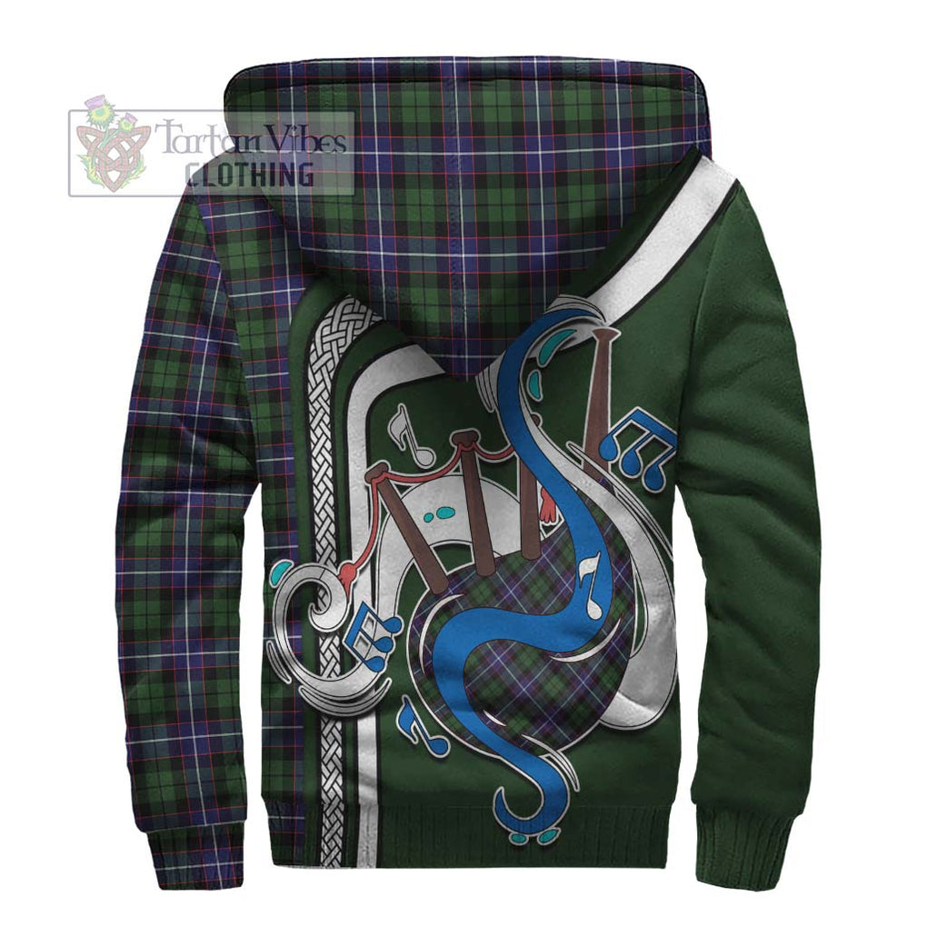 Galbraith Modern Tartan Sherpa Hoodie with Epic Bagpipe Style - Tartanvibesclothing Shop