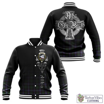 Galbraith Modern Tartan Baseball Jacket Featuring Alba Gu Brath Family Crest Celtic Inspired