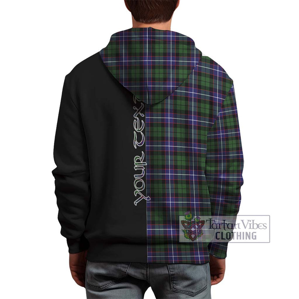 Galbraith Modern Tartan Hoodie with Family Crest and Half Of Me Style - Tartanvibesclothing Shop