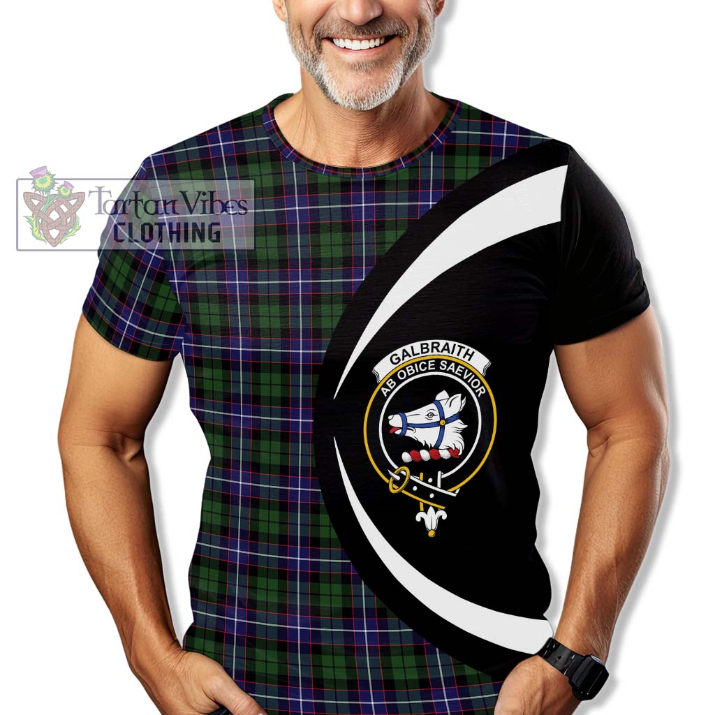 Tartan Vibes Clothing Galbraith Modern Tartan T-Shirt with Family Crest Circle Style