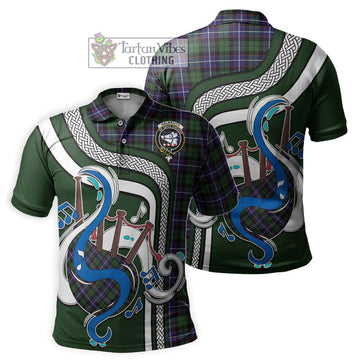 Galbraith Modern Tartan Polo Shirt with Epic Bagpipe Style