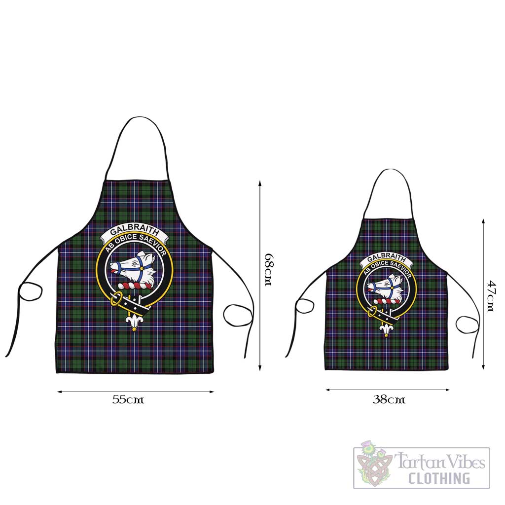 Galbraith Modern Tartan Apron with Family Crest Black L 55x68 cm - Tartan Vibes Clothing